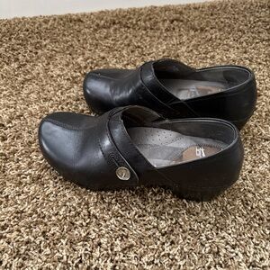 Women’s Black Leather Slip-On Shoes